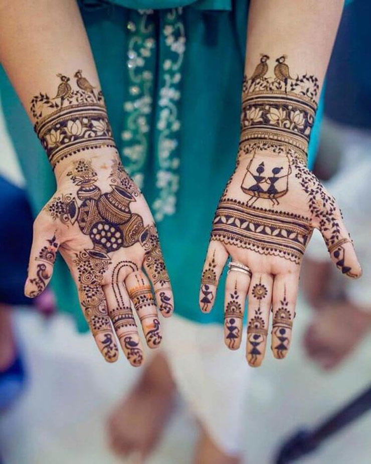 Folk-Inspired Mehndi Design